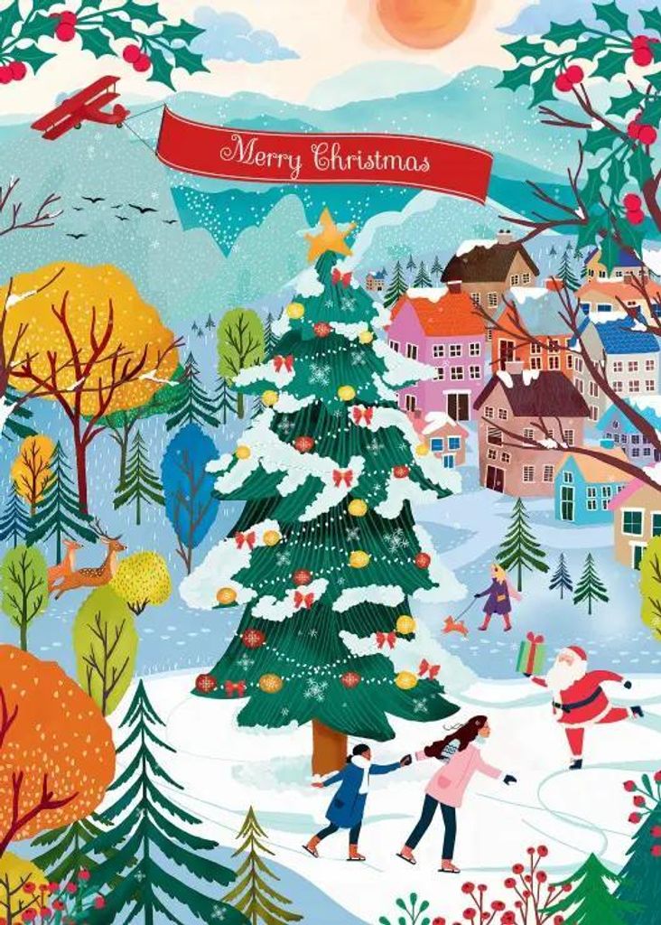 Pieces & Peace Weihnachts Puzzle Skating into Christmas Joy - 500 Teile