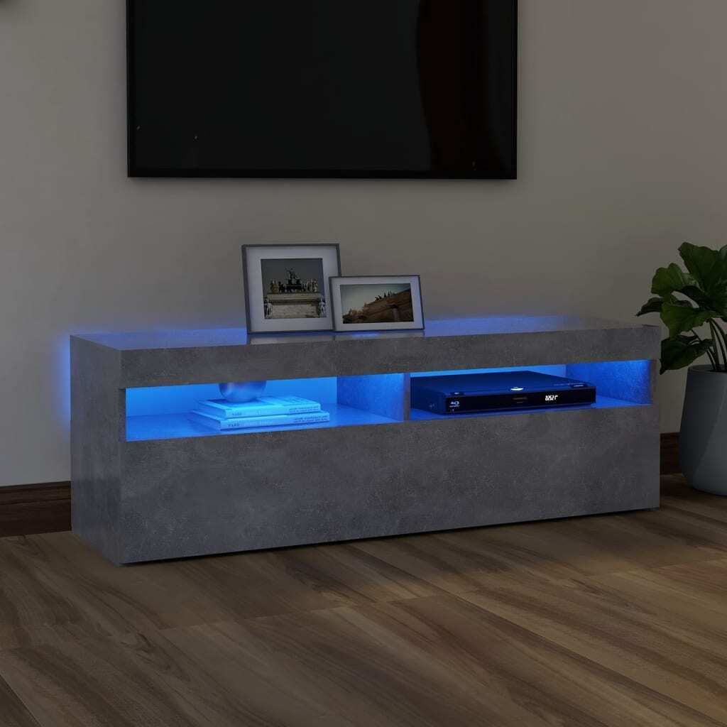Maison Exclusive - TV-Schrank mit LED-Beleuchtung Betongrau 120x35x40 cm
