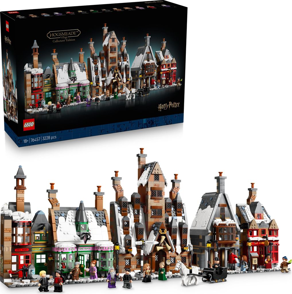 LEGO Harry Potter Dorf Hogsmeade – Sammleredition - Bauset für Erwachsene – Modularer Modellbau mit 7 Gebäuden, Pferd & Kutsche sowie 12 Mini...