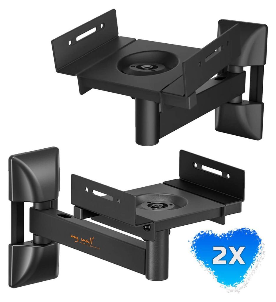 2x Lautsprecher Wandhalterung – schwenkbar, neigbar & 360° Produktbild 