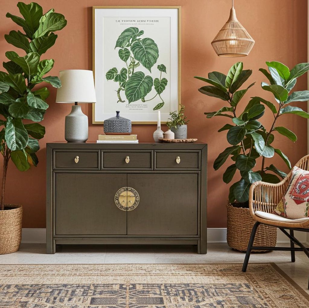 OPIUM OUTLET Chinesische Kommode Asia Sideboard orientalischer Schrank asiatische Vintage Möbel Anrichte Hochzeitsschrank komplett montiert braun