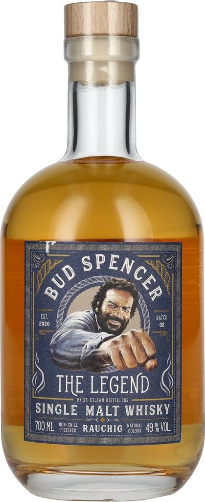 A bottle of Bud Spencer The Legend Single Malt Whisky.