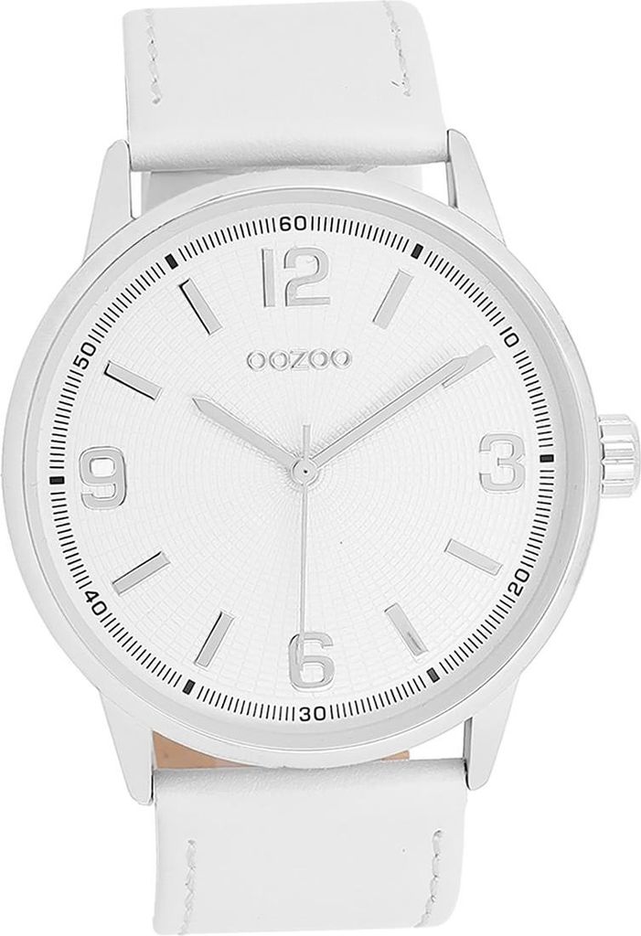 Oozoo Leder Damen-Herren Uhr Analog Quarzuhr Armband weiß Timepieces D2UOC11500