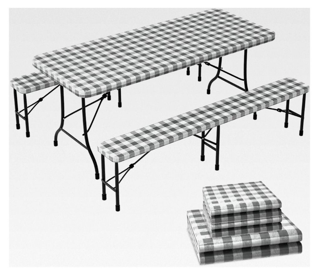 3er Set Outdoor Tischdecken, Elastische Rechteckige Gartentischdecke, Für Garten, Balkon und Camping, Abwaschbar Wetterfest, 183cm