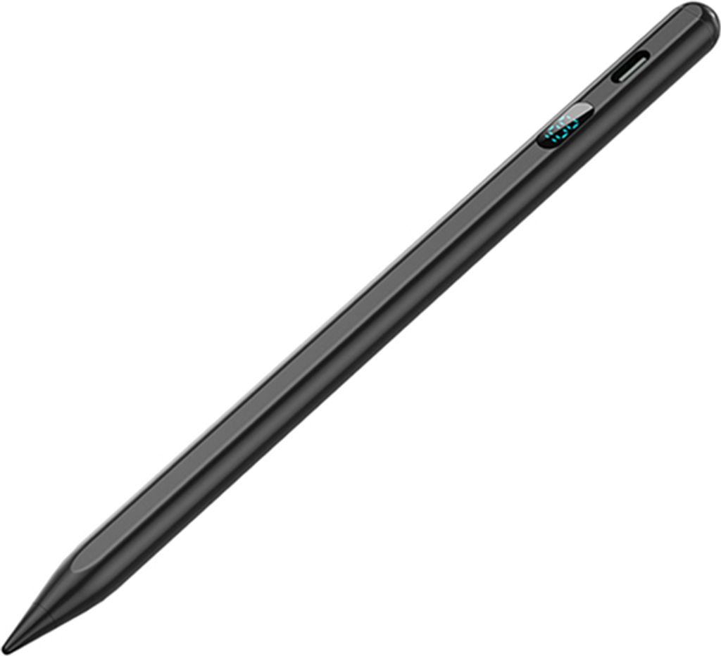 A black stylus pen is shown against a white background.