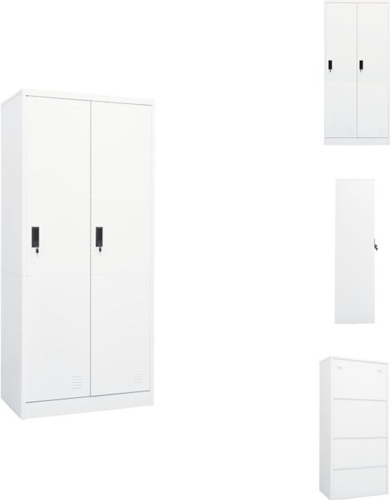 vidaXL Kleiderschrank Weiß 80x50x180 cm Stahl -  Produktbild 