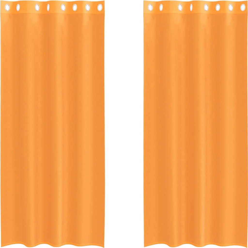 Voile Vorhänge mit Ösen 2 Stk. Orange 140x225 cm