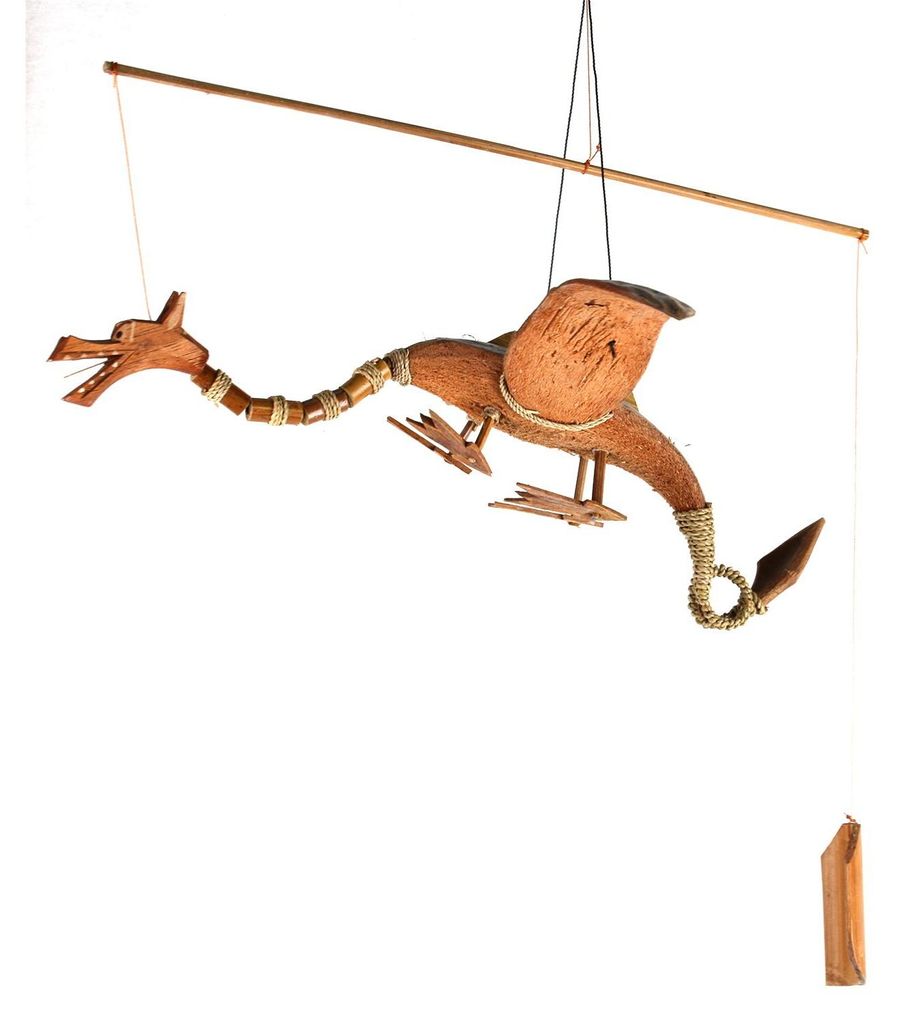 Tokoindah Windspiel Drache 30 cm aus Naturmaterialien, in Produktbild 