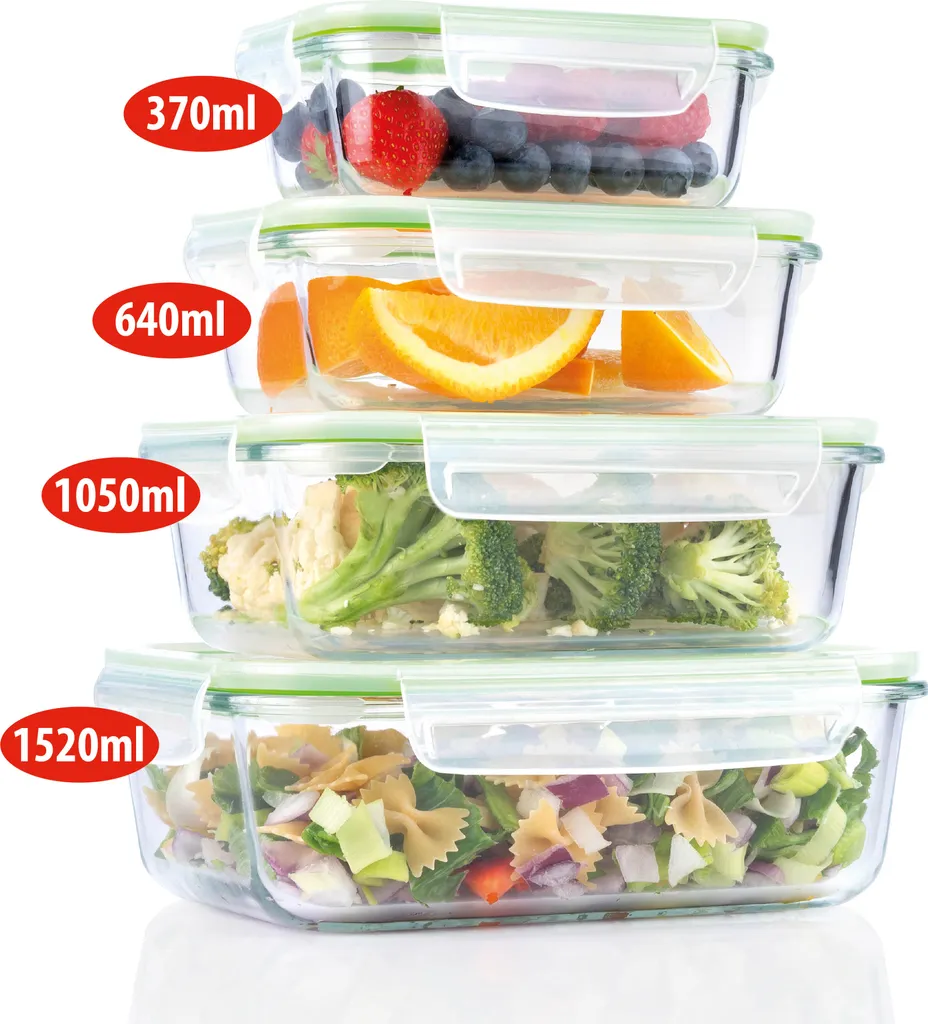 Boîtes de Conservation Verre Borosilicate Four et Congélateur - 8 Pièces
