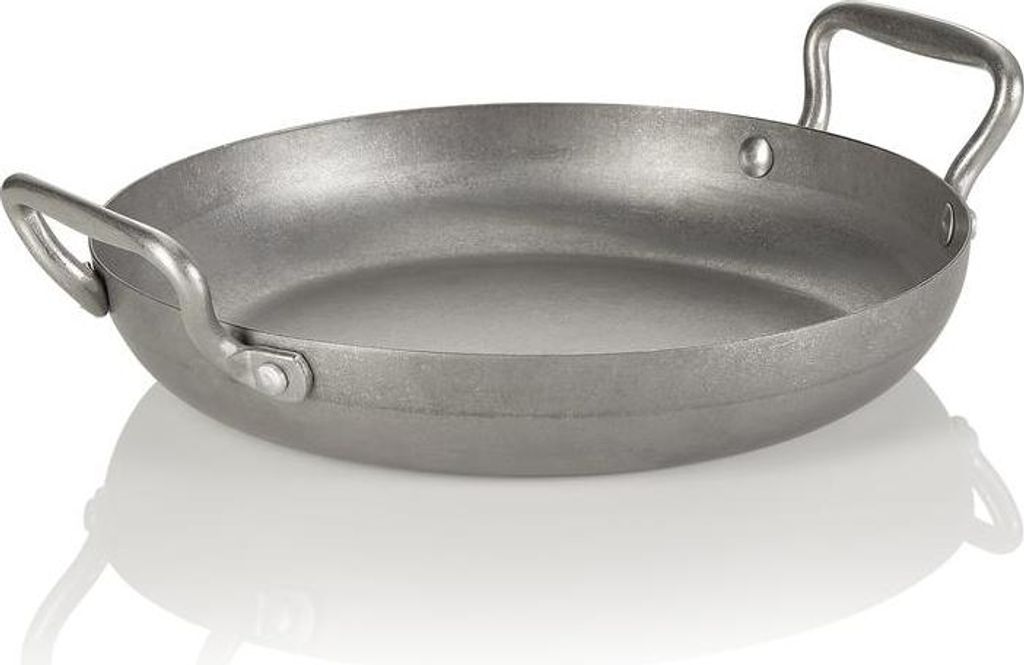 3x Servierpfanne STEEL & STYLE HERITAGE, Ø 28,5 cm, 1,7 ltr., Höhe 5 cm, Chromnickelstahl 18/8
