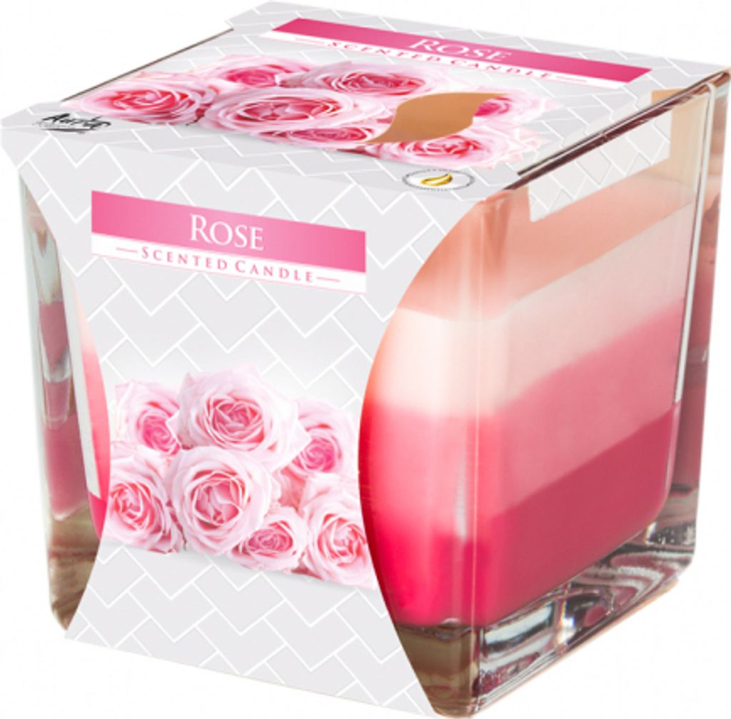 Bispol, Duftkerze, rosa Quadrat, 1 Stück Produktbild 