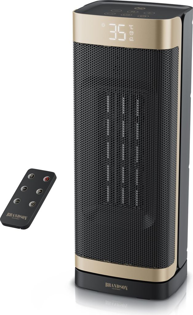 Brandson Heizlüfter 2000W, Keramikheizlüfter, Heizgerät, Timer, Oszillation 70 Grad, Fernbedienung, ECO-Modus, energiesparend, 10-35°C, LED-Dis...