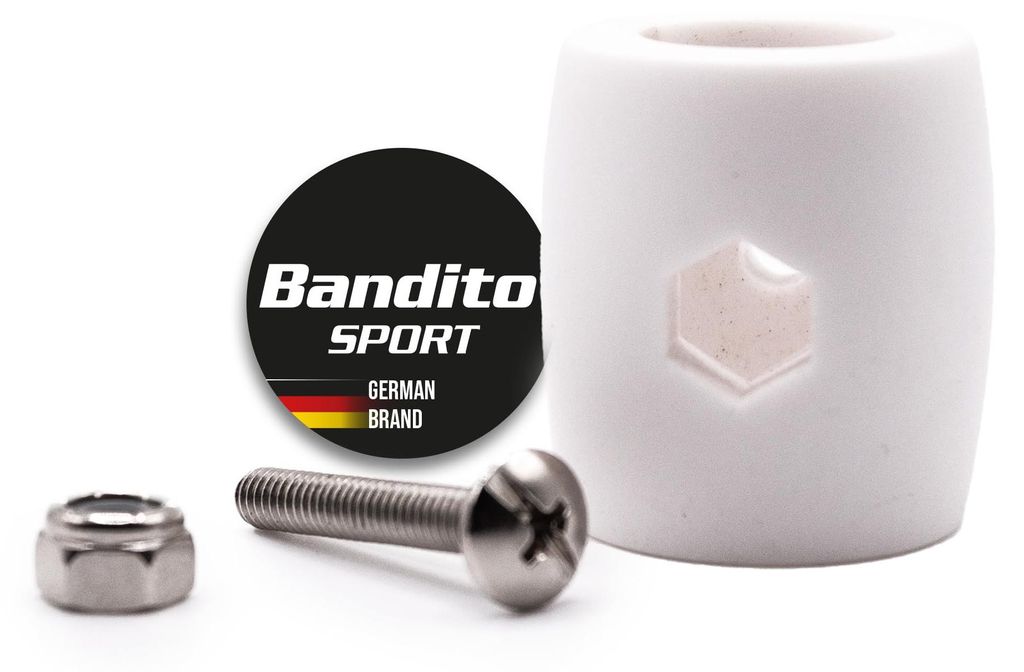 Kickertisch Stellring für Torwart-Stange mit Ø 16 mm, Abstandhalter, robust aus PVC inkl. passender Kickerschraube + Mutter, Set 4 St.