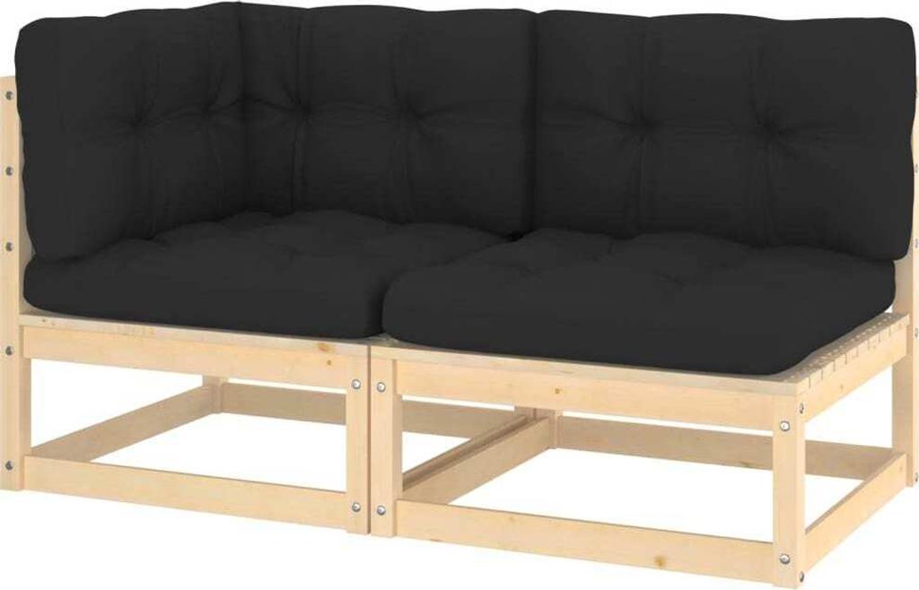 "im Angebot" 2-tlg. Garten-Lounge-Set - Loungesofa - mit Kissen Kiefer Massivholz - Stapelsessel CC20770