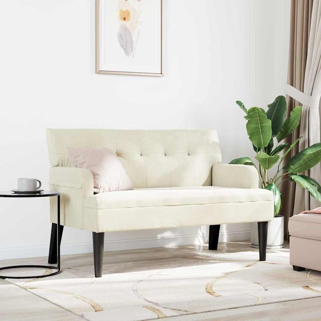 “2026 Modern“ Chesterfield Bank Creme 112 x 65,5 x 75cm Samt - Designermöbel 513816 - Sitztruhen