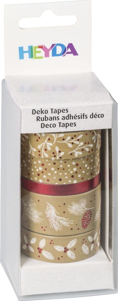 Deko-Tape Natur rot/weiß VE=6x5 Rollen