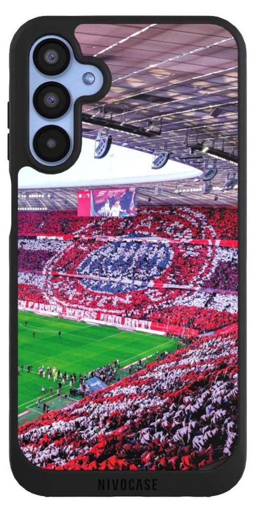 NIVOCASE Handyhülle für Samsung Galaxy A15 5G Hülle NIVOpure Case Schwarz FC Bayern München FCB Stadion