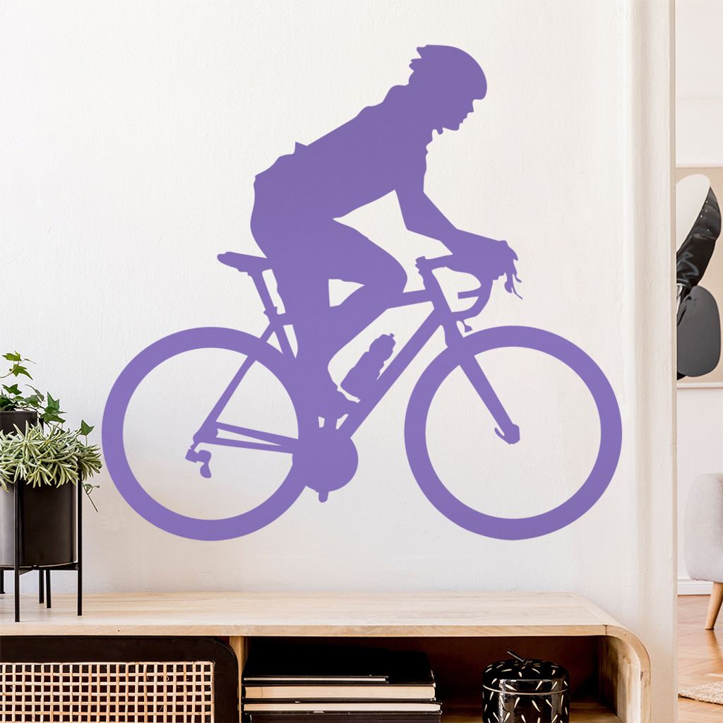 Rennrad Fahrrad Figur Wandtattoo Wandaufkleber Wall Sticker - Dekoration, Küche, Wohnzimmer, Schlafzimmer, Badezimmer