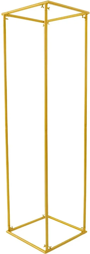 Support de sol métal doré 50x50x180cm - Présentoir fleurs grand format