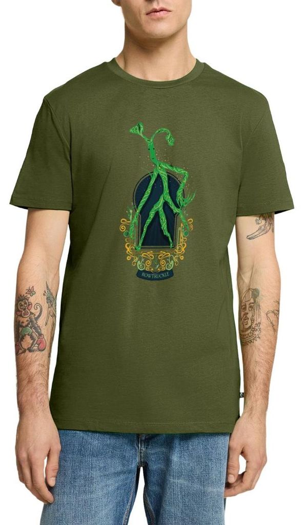 Spreadshirt Phantastische Tierwesen Bowtruckle Männer Premium T-Shirt, XXL, Khaki
