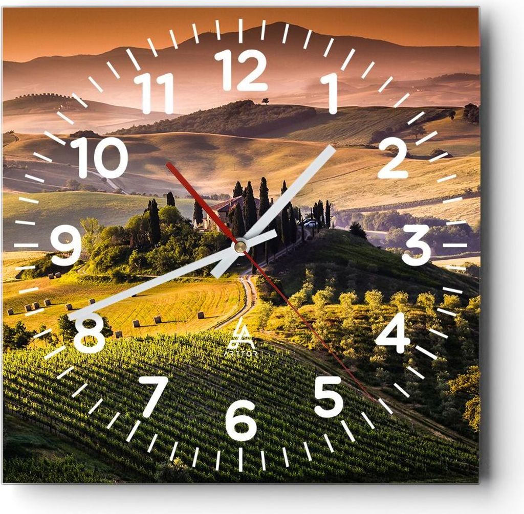 Wanduhr - Quadrat - Glasuhr - Landwirtschaft Bauernhof Produktbild 