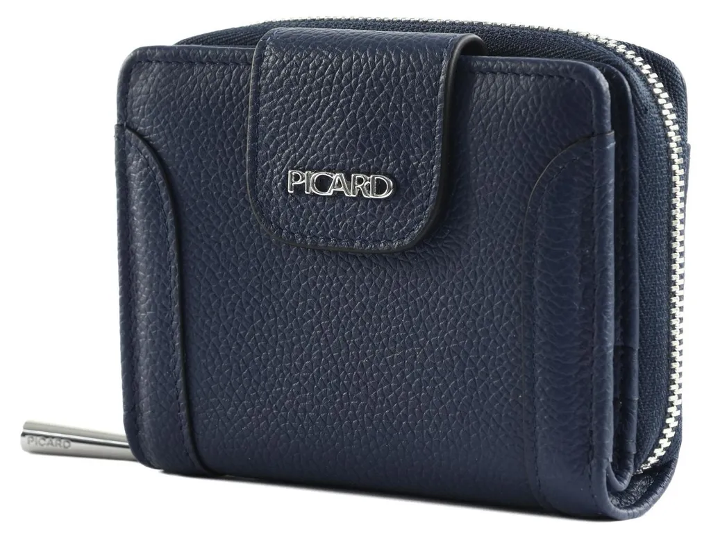 Porte-monnaie zippé en cuir bleu marine PICARD Highlands 1 chic