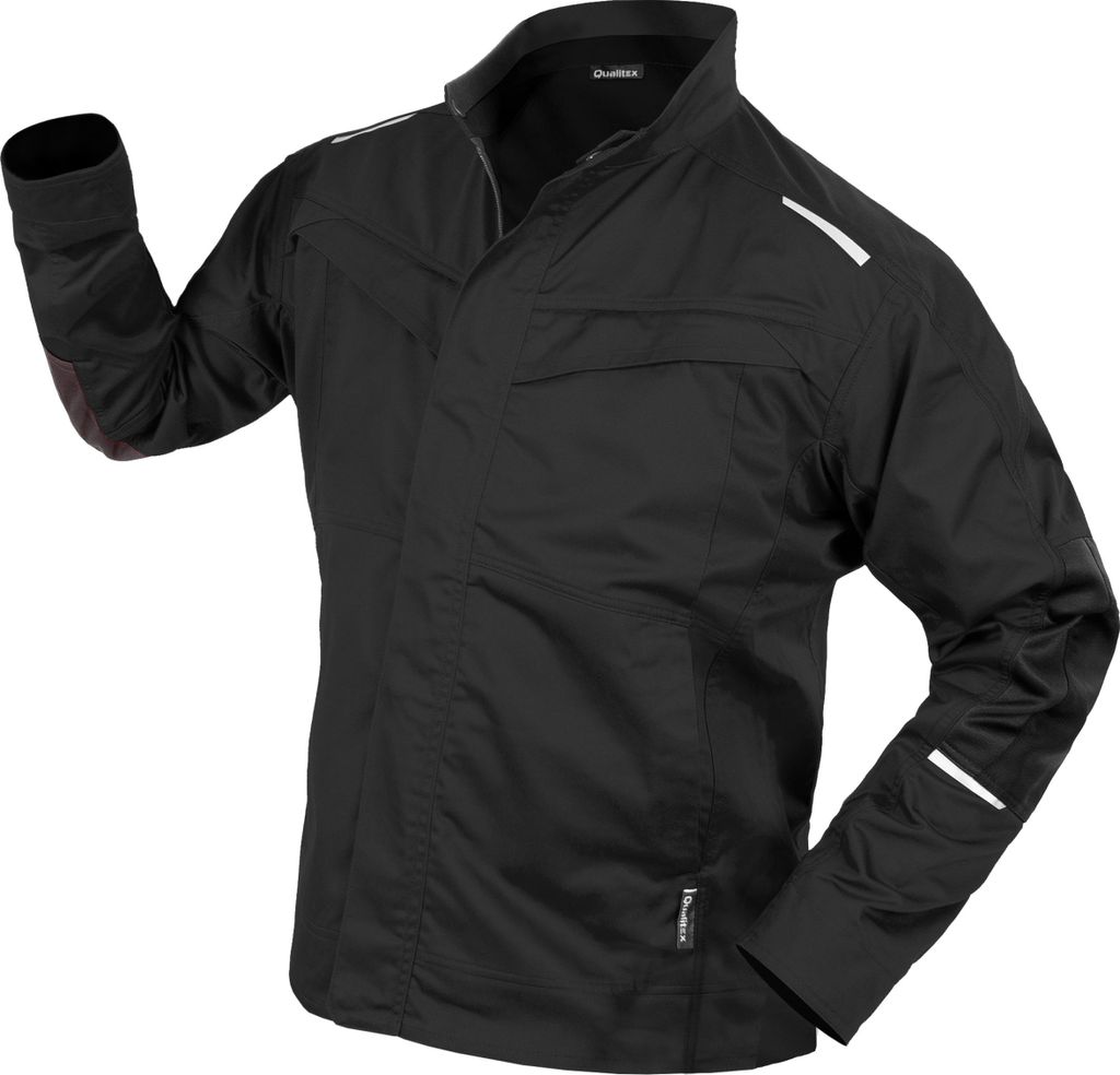 Qualitex Arbeitsjacke - Slim-Fit Arbeitsjacke | Cordura verstärkte Jacke-Herren | Ungefüttert - in Farbe: black beauty - Herren: S - Damen: S