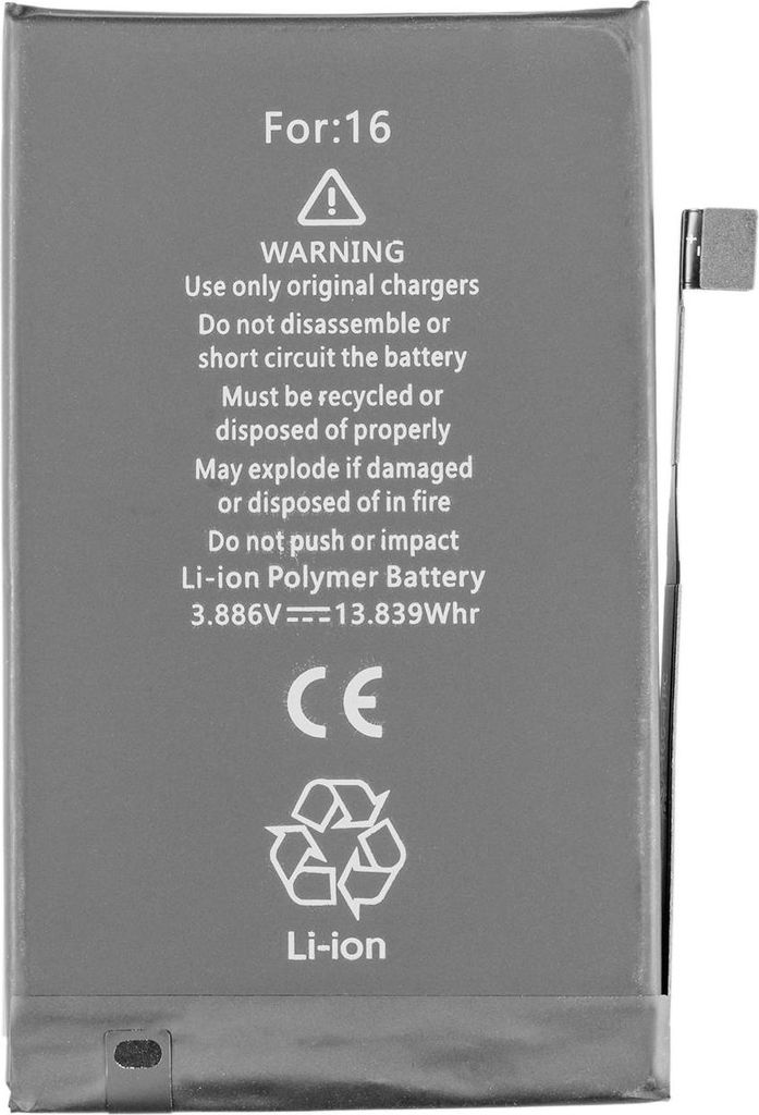 Ersatzakku für Apple iPhone 16 Smartphone mit 3561 mAh und Produktbild 