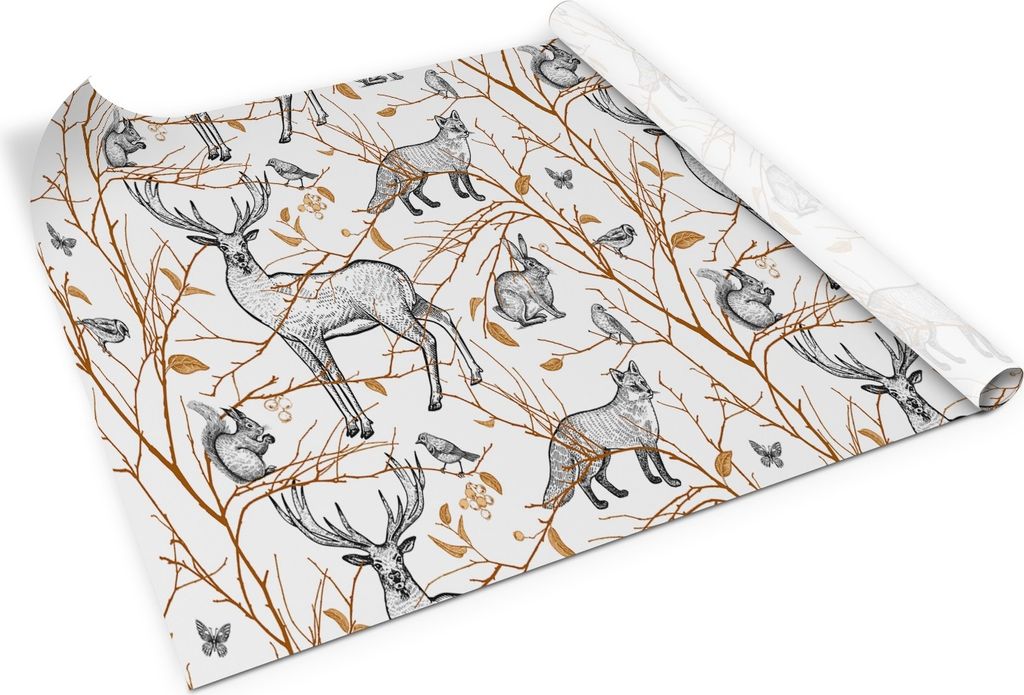 Waldtiere – PVC Klebefolie für Möbel – Möbelrenovierungsfolie – Möbelfolie selbstklebend – Küche – Schränke – Möbeldekorfolie ...