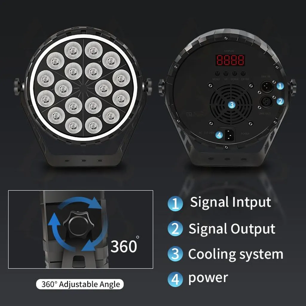 Projecteur DMX à effets multicolores et modes automatiques - Prise EU