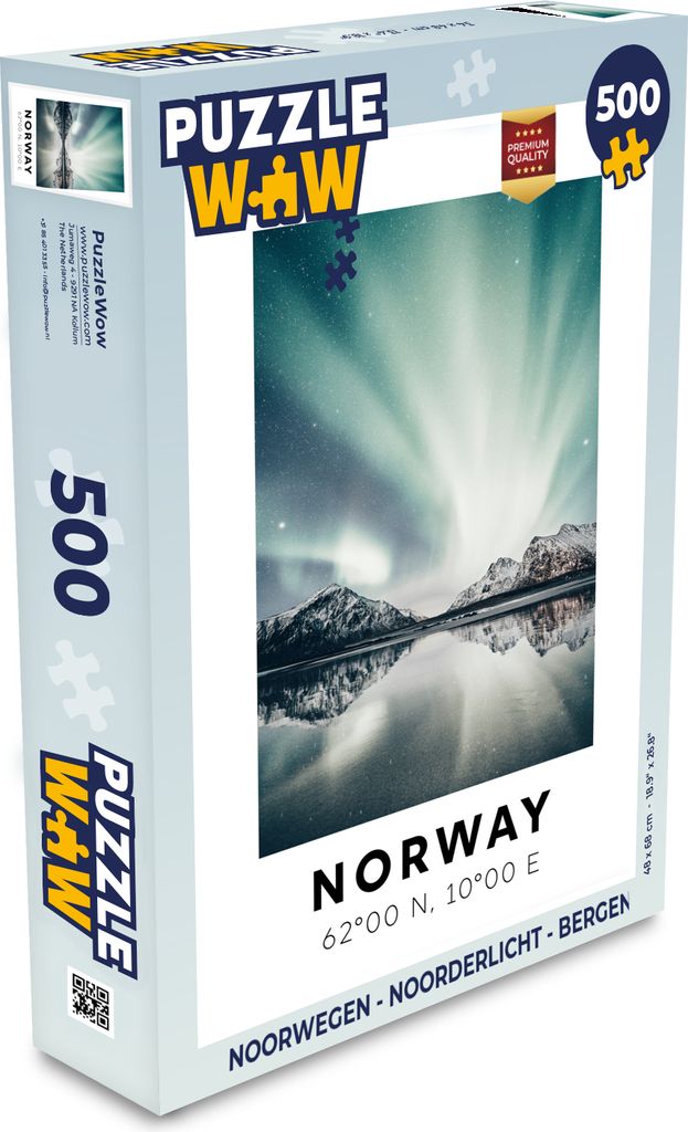 MuchoWow Puzzle 500 Teile Norwegen - Nordlichter - Bergen - Denken - Spiel - Toy
