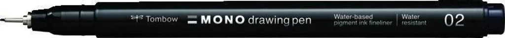 4 Stylo Tombow WS-EFL-H-02 MONO Dessin 02 Noir à Encre Pigmentée