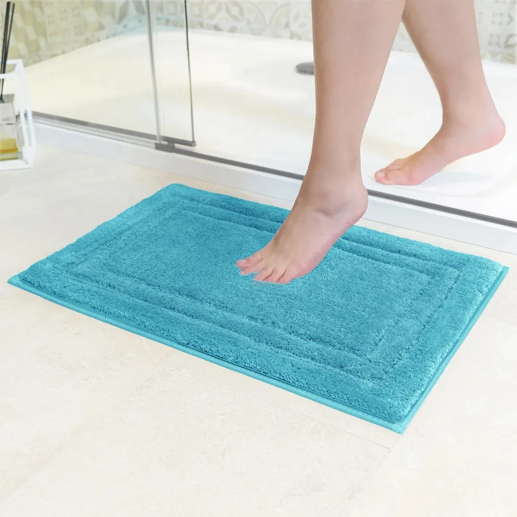 Tapis de bain pour sol humide bleu pétrole 40x60 cm sécurité salle d'eau