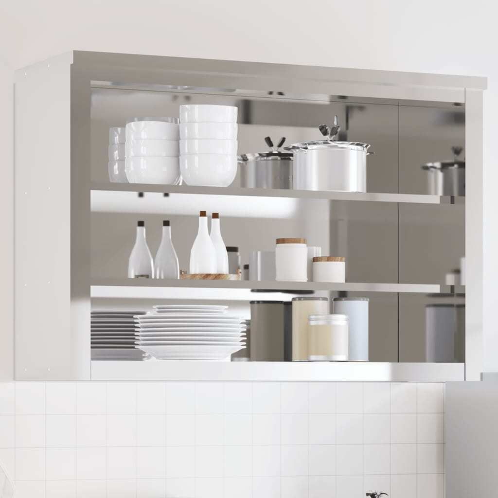 HOMMIE Küchen-Wandschrank mit Ablagen Edelstahl Promotion828979 - Küchenschränke