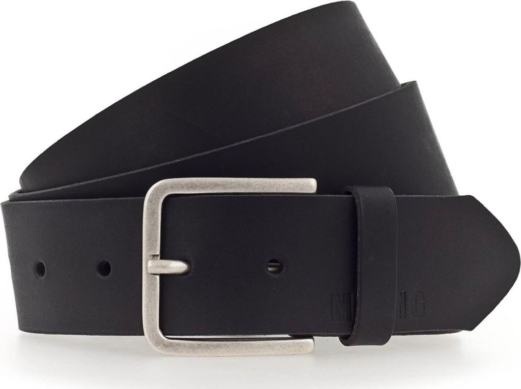 MUSTANG Leder Gürtel Leather Belt W105 Black schwarz