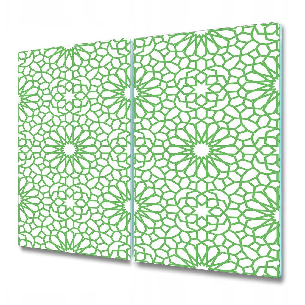 Küchenschneidebrett - Glasschneidebrett - Herdabdeckung - 2x 30x52 cm - Orientalische Blume