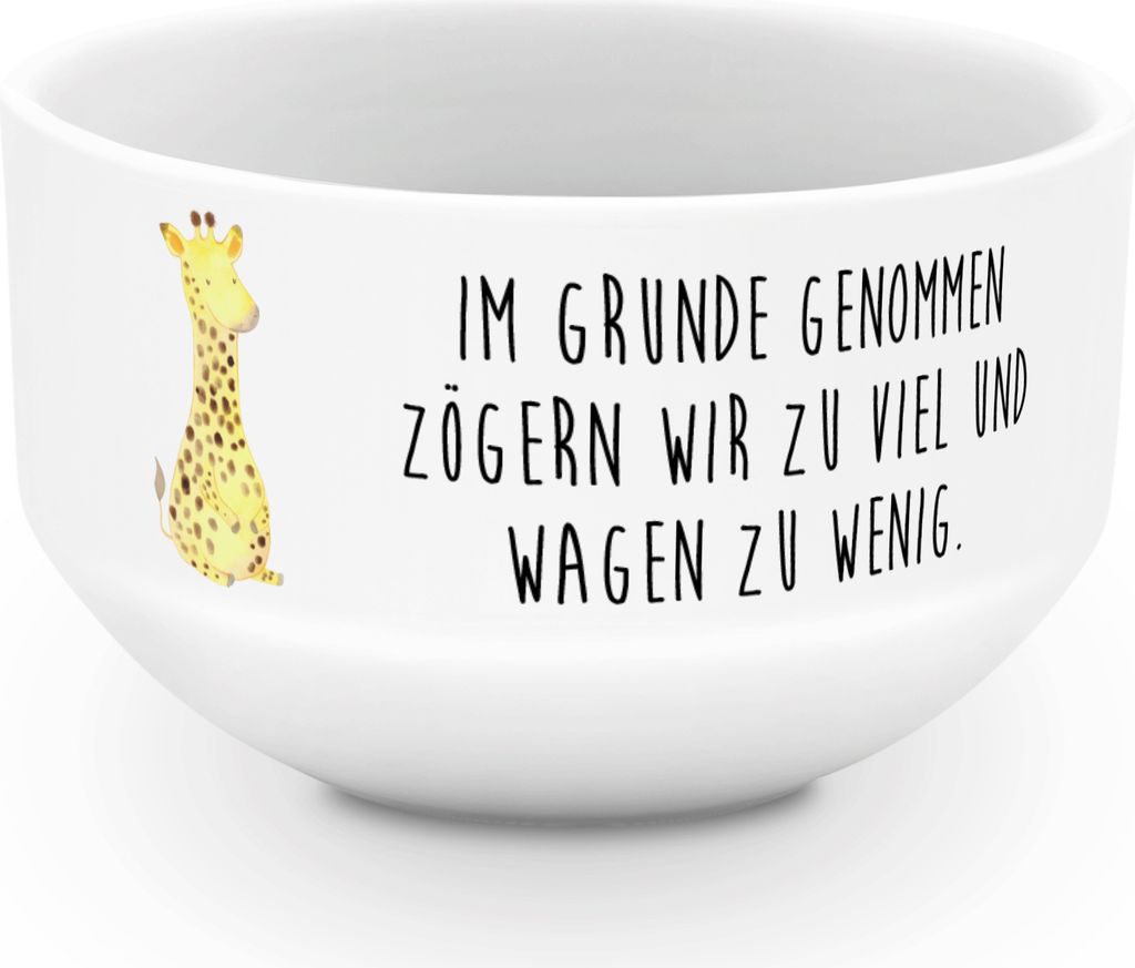 Mr. & Mrs. Panda frühstücksbowl Giraffe Zufrieden - Weiß - Geschenk, Glück, schale, Schüssel, Wildtiere, Afrika, Müslischale, Obstschale, Sup...