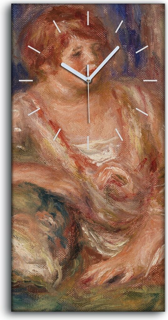 Wandbild Leinwand Bilder mit Uhr 30x60 Malerei Abstrakte Frauen Kissen Kunst - weiße Hände
