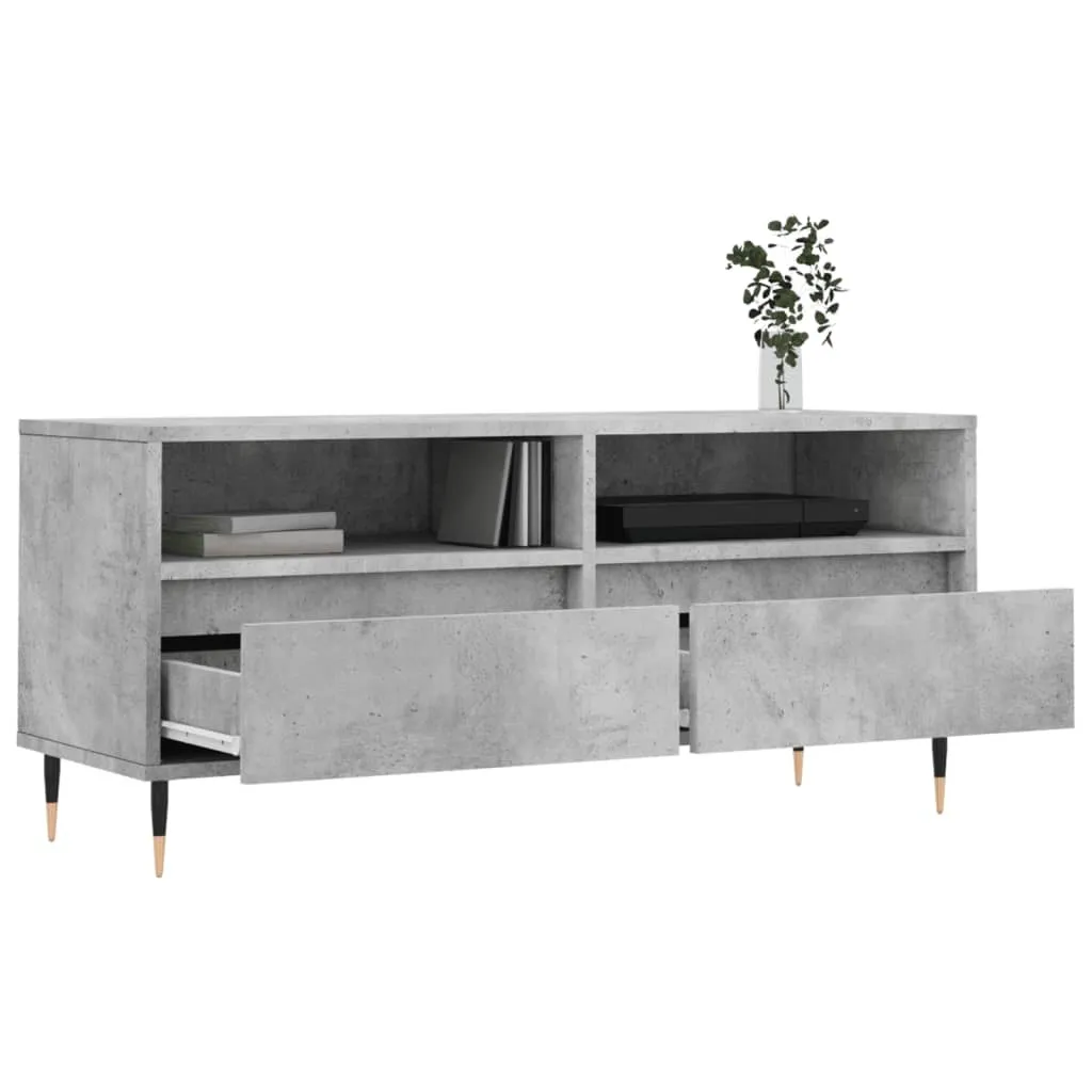 The Living Store Mobile TV grigio cemento 100x34,5x44,5 cm Materiale in legno - 4