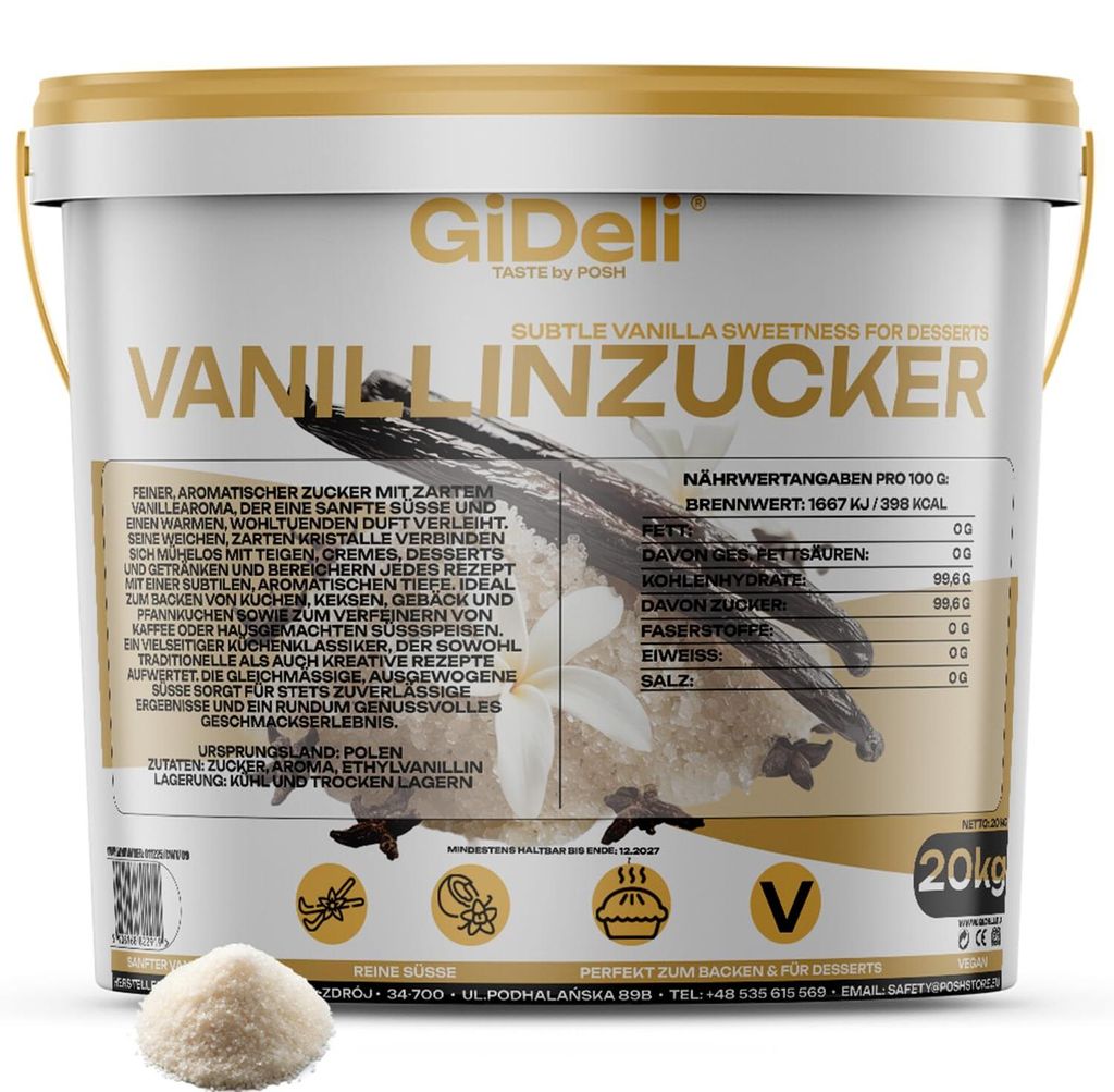 Vanillinzucker 20kg Intensiv Vanille Aroma Backaroma Gebäck Produktbild 