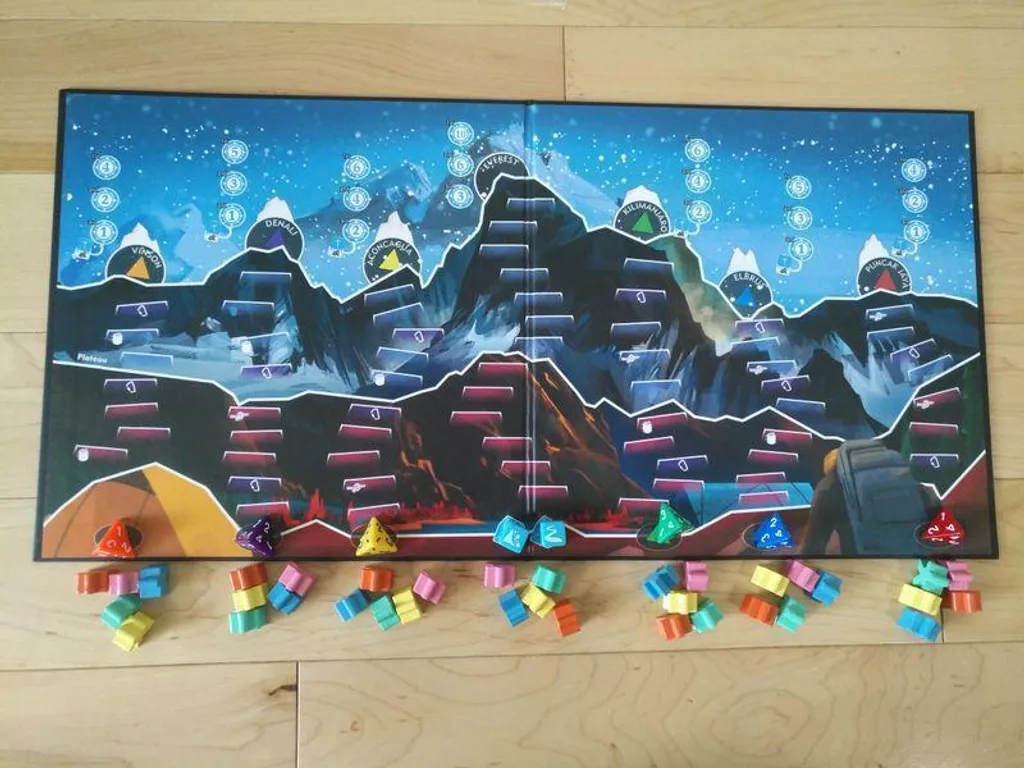 7 Summits Jeu de Société - Version Anglaise avec Dés et Améliorations