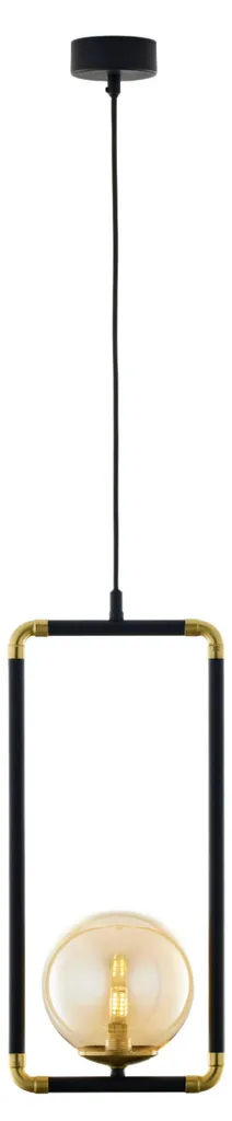 Suspension Longiligne ZAFRA Finition Métal Or et Ambre Jupiter G9