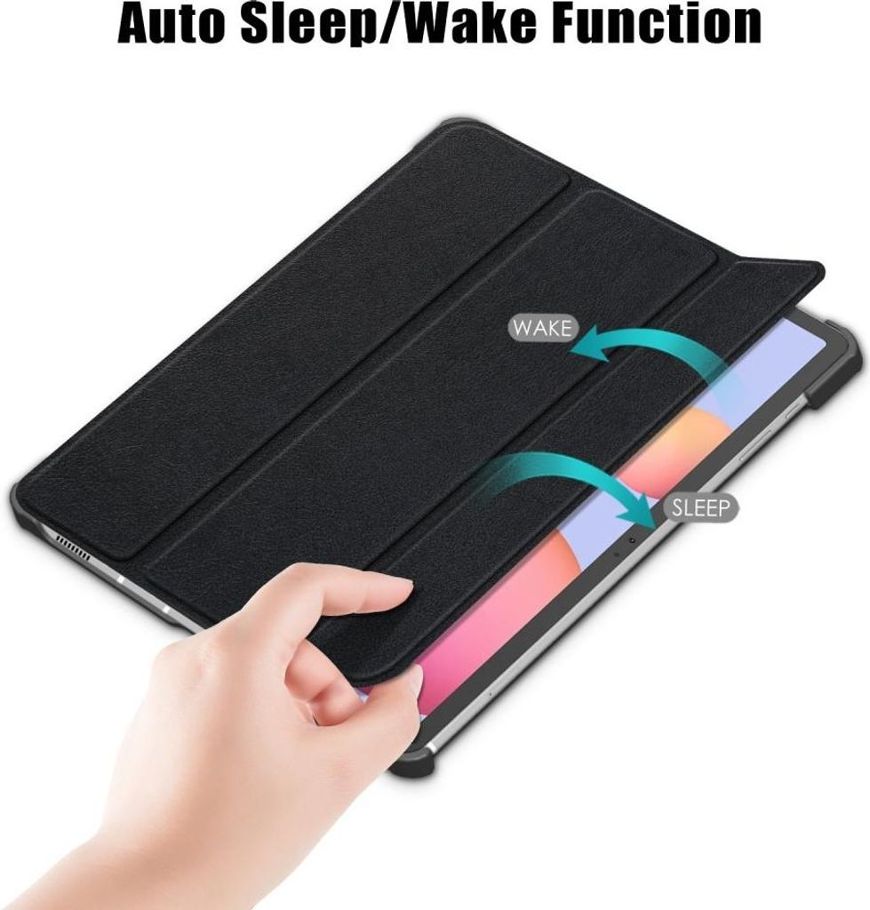 Samsung Galaxy Tab S7 FE / S7 Plus / S8 Plus Hülle - Tri-Fold Ständer Klapphülle mit Schlaf/Wach-Funktion - Schwarz