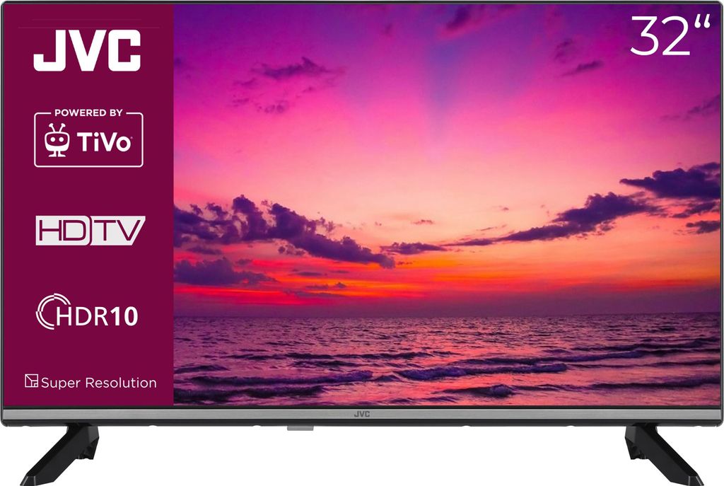 JVC Fernseher 32 Zoll Smart TV powered by TiVo HD-Ready, HDR TV mit Triple-Tuner, LED TV LT-32VH7555