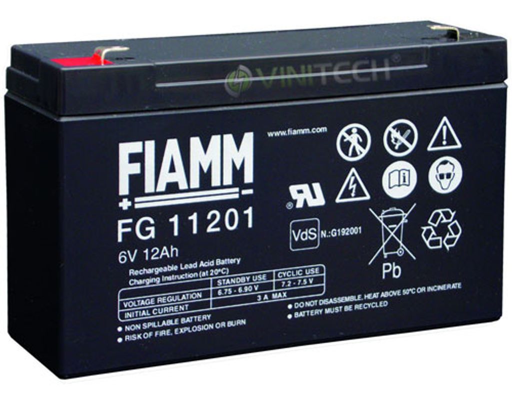 FIAMM FG11201 Akku 6V 12Ah Bleiakku Blei Gel Akku 11201 AGM Bleigel USV