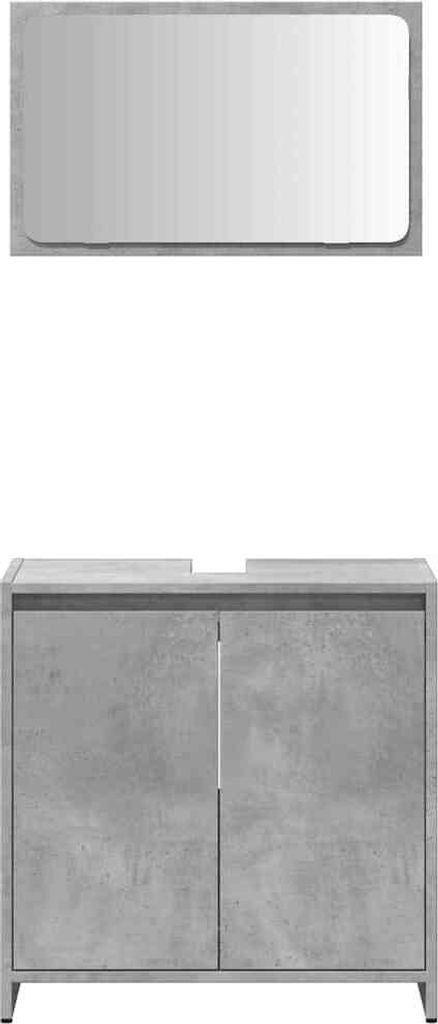 CLORIS 2-tlg. Badmöbel-Set Betongrau Holzwerkstoff 856066 Produktbild 4