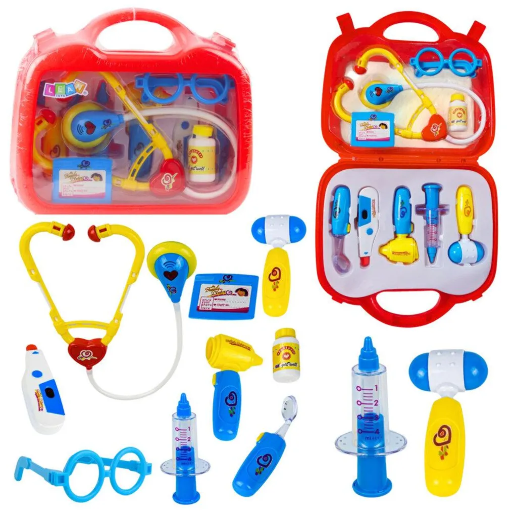Valise médecin jouet avec instruments interactifs lumineux 9 pièces