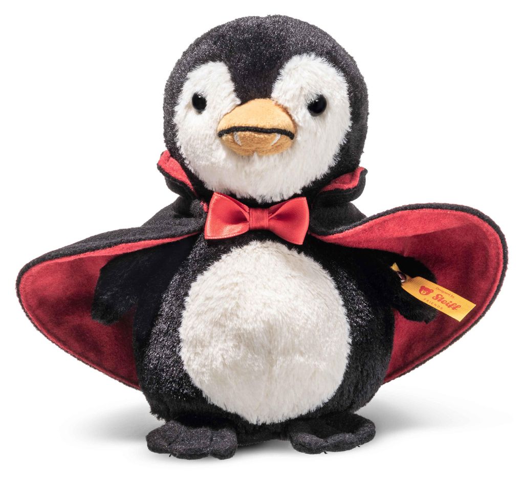 Steiff Pinguin Nibble der Vampir 15 cm schwarz/weiß/rot Produktbild 