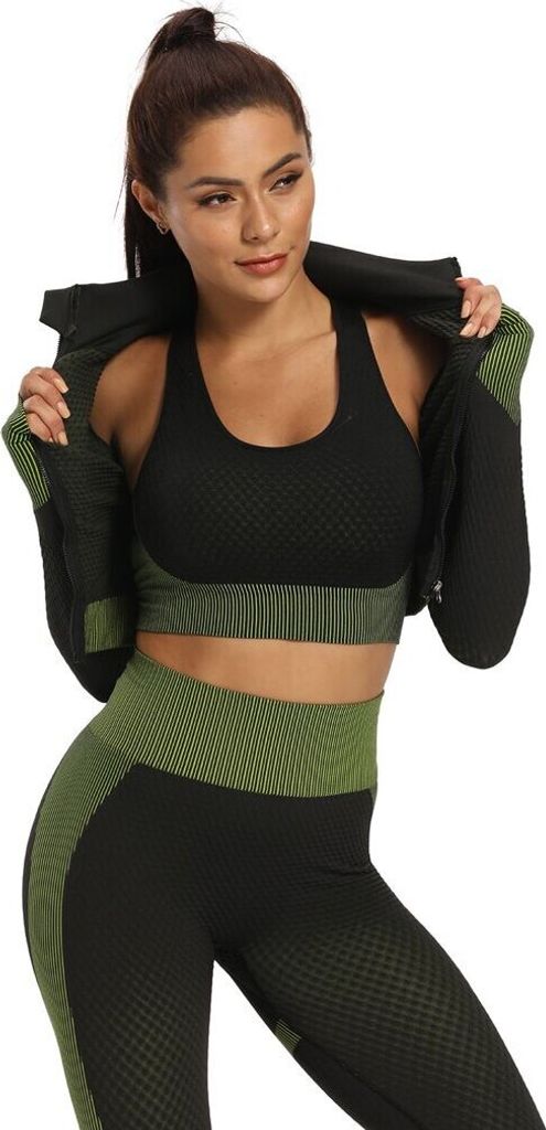 Yoga Sense Fitness-Set Damen hellgrün, M