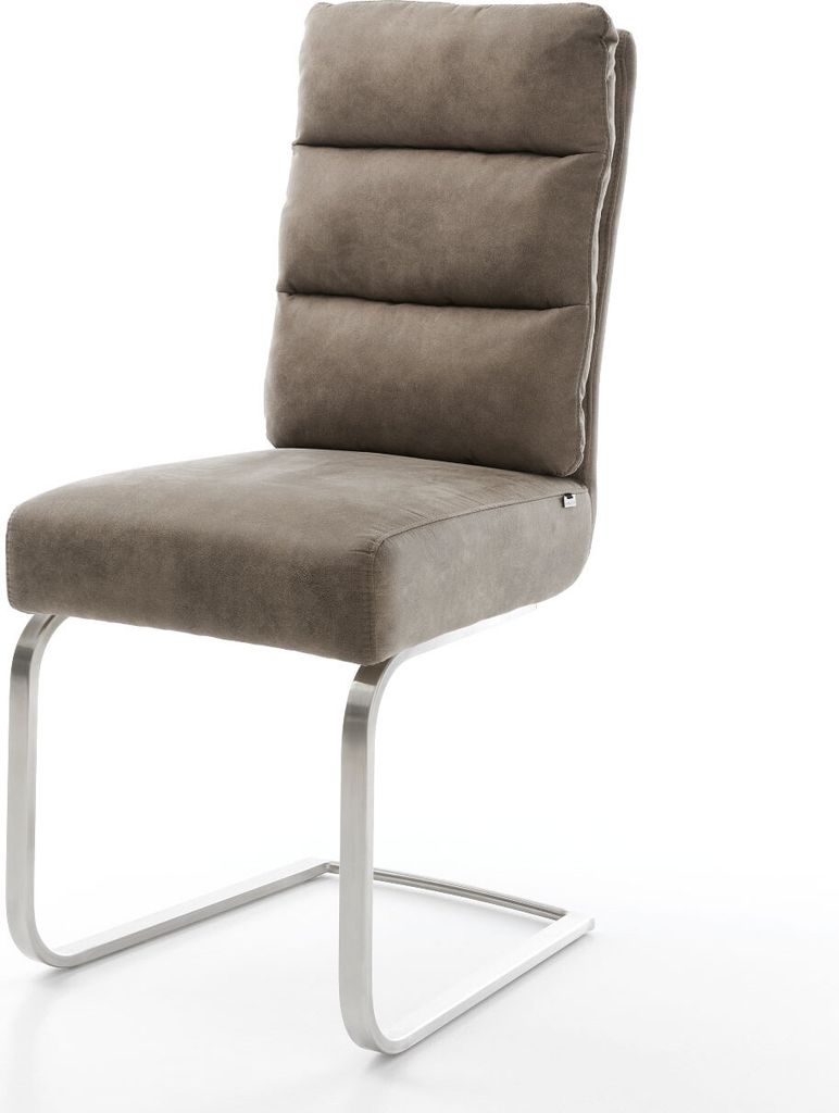 DELIFE Freischwinger Pela-Flex Mikrofaser Taupe Vintage Produktbild 
